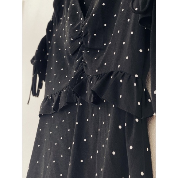 ASOS WOMENS DRESS POLKA DOTS BLACK BLD SZ 8 - Picture 4 of 4